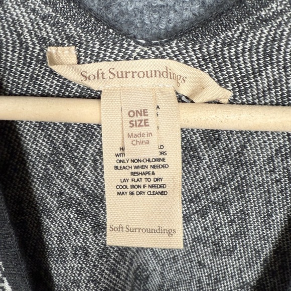 Soft Surroundings Cardigan One Size Boho Gray Cotton Draped Lagenlook Open Front - Picture 4 of 8